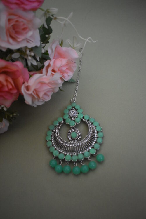 Silver Stones And Pearl Studded Earrings Set