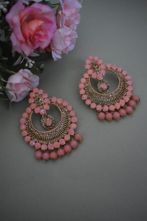 Silver Stones And Pearl Studded Earrings Set