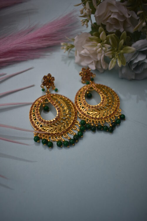 Gold Plated Beads Earrings Set