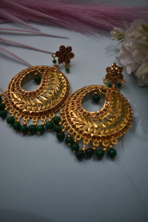 Gold Plated Beads Earrings Set