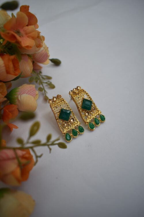 Gold Plated Stone Studded Jewellery Set