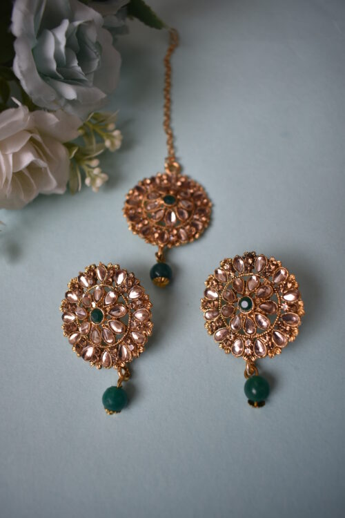 Gold Stone Studded Choker Set