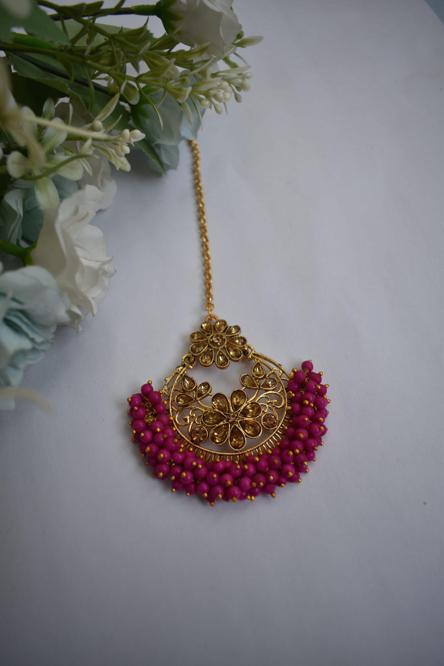 Maang Tikka With Drop Earrings