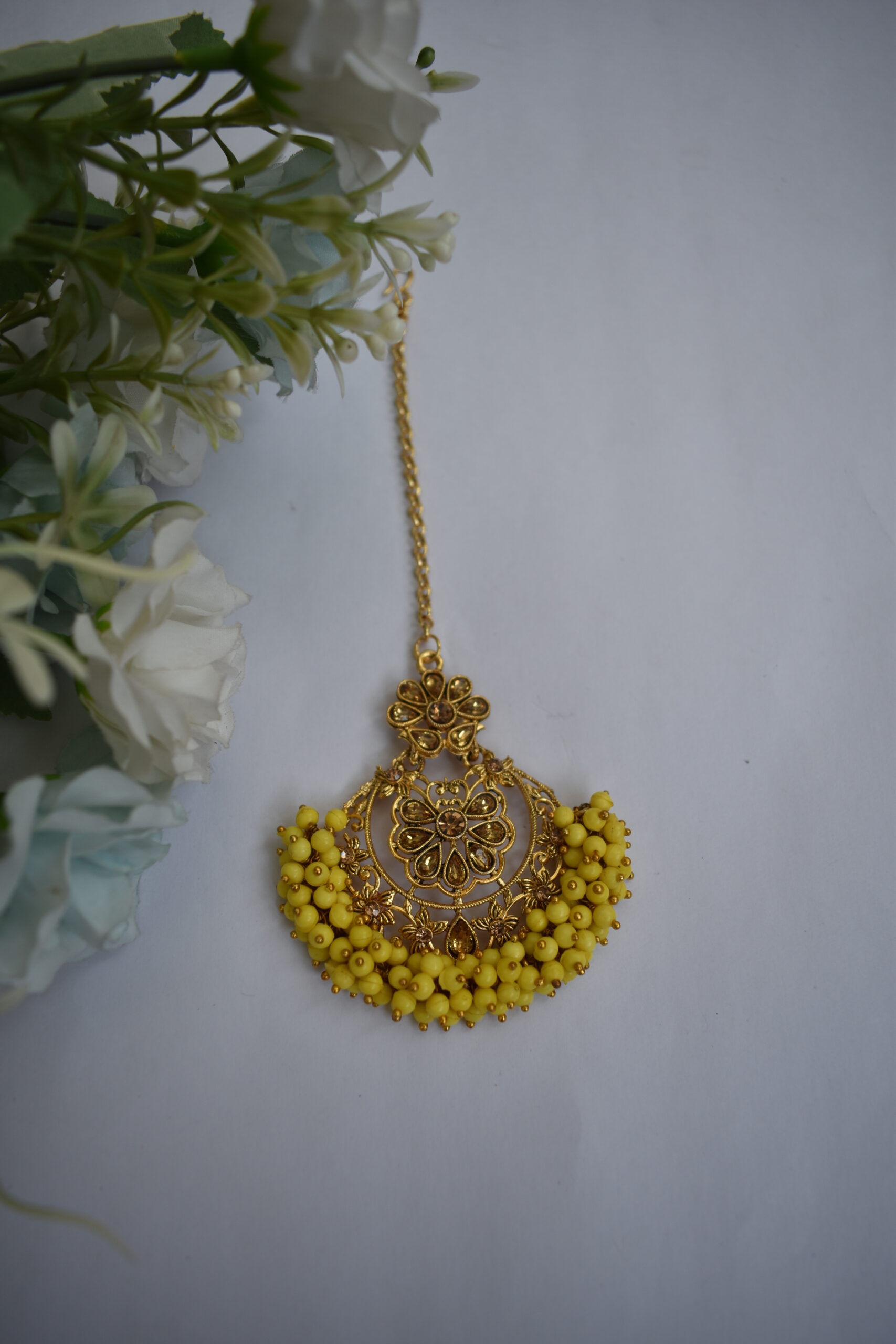 Maang Tikka With Drop Earrings