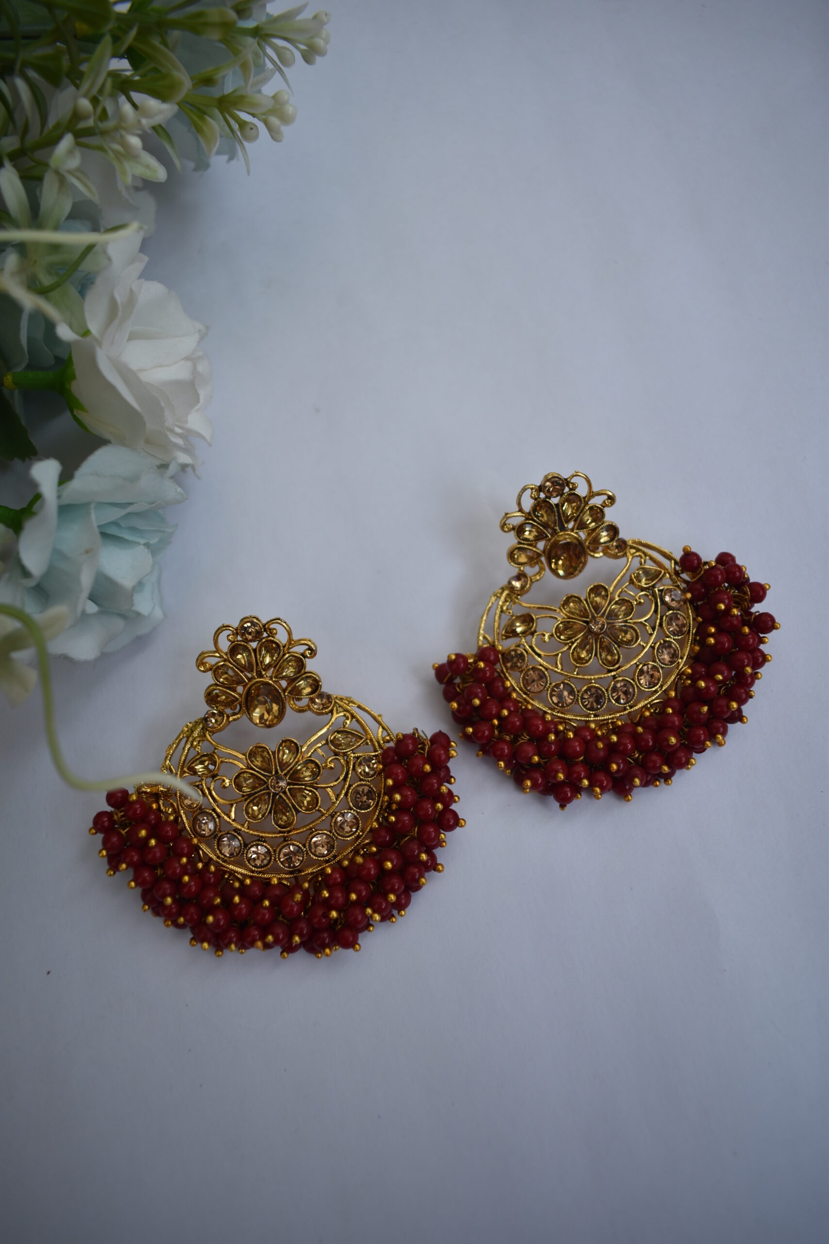 Maang Tikka With Drop Earrings