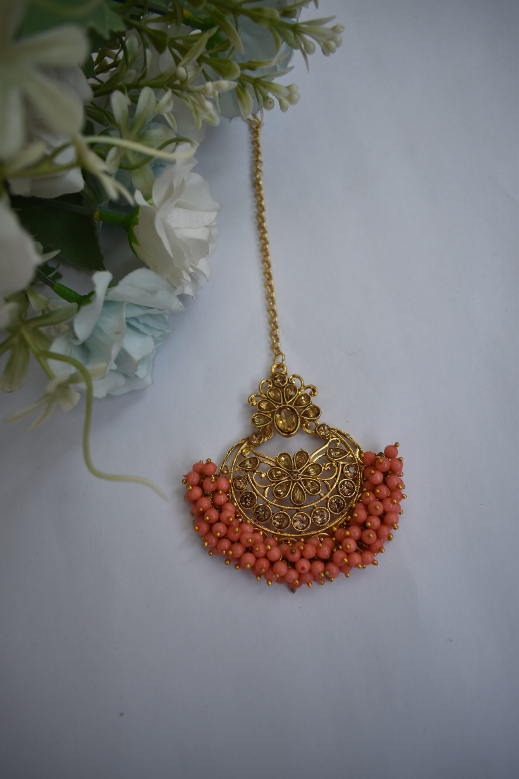 Maang Tikka With Drop Earrings