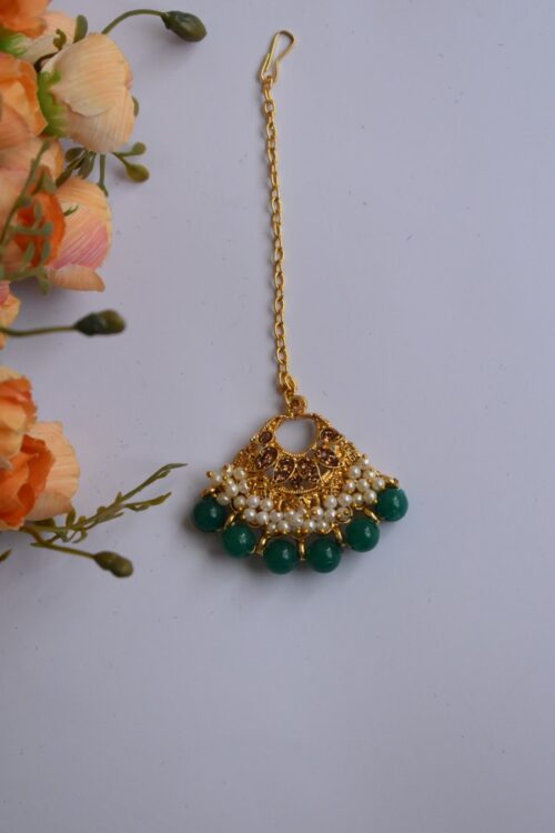 Gold Plated Stone Studded Necklace Set
