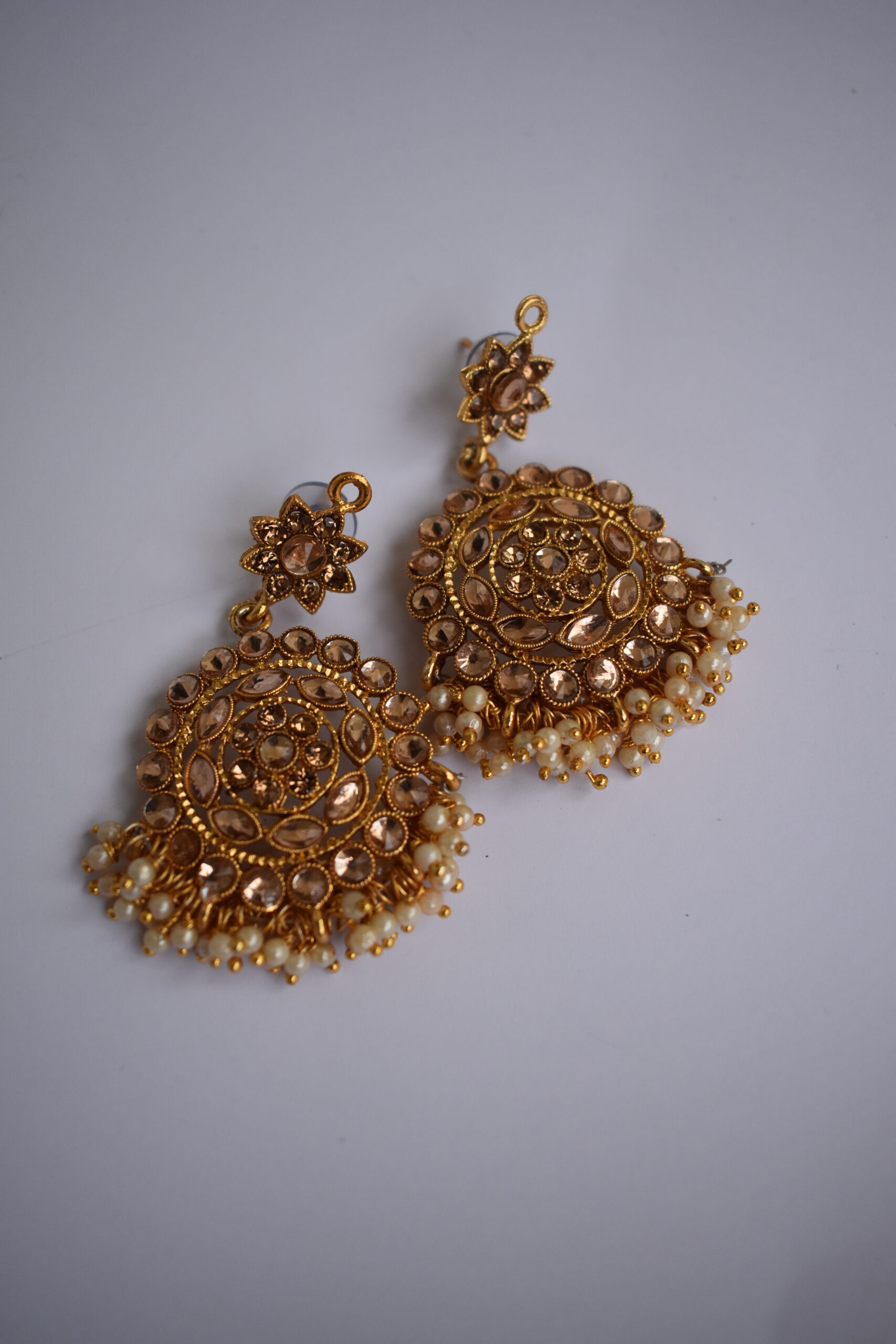 Golden Pearl Studded Necklace Set