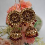 Embellished Meenakari Beads Jhumka Earrings Set