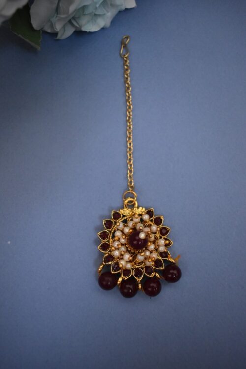 Gold Plated Pearl Embellished Necklace Set