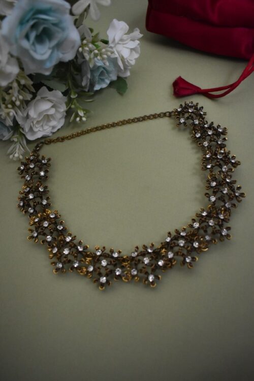Beautiful Oxidised Floral Necklace