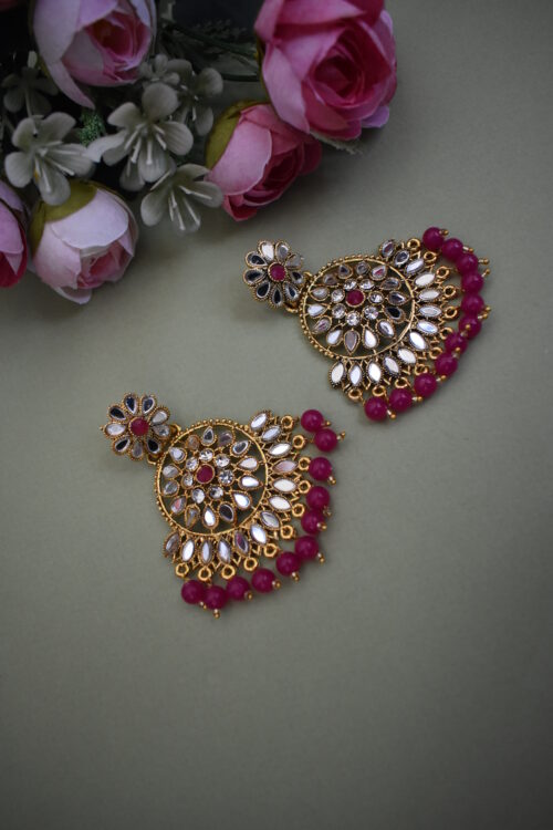 Shimmery Earrings & Maang Tikka Set