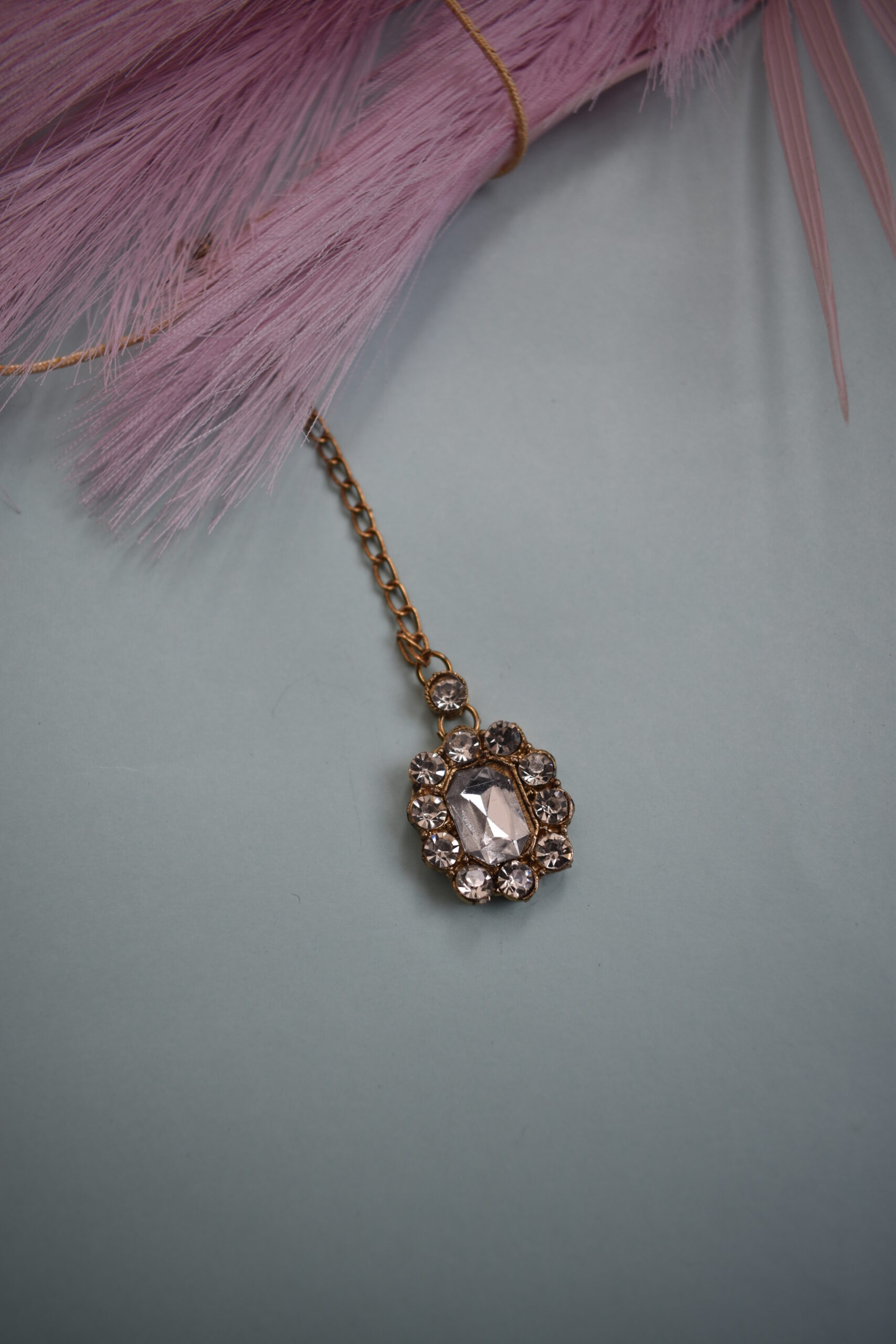 Shinning Stone Studded Gold Crystal Choker Set