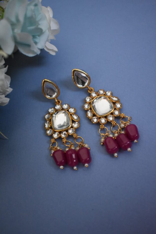 Elegant Wedding Wear Pachi Kundan Necklace Set