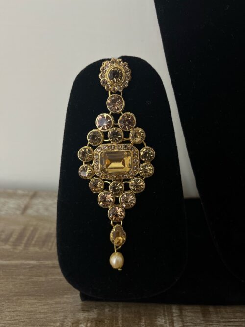 Beautiful Gold Toned Shimmery Choker Necklace Set