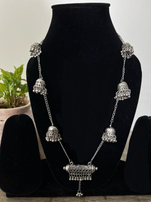 Contemporary Oxidised Ghungroo Long Chain