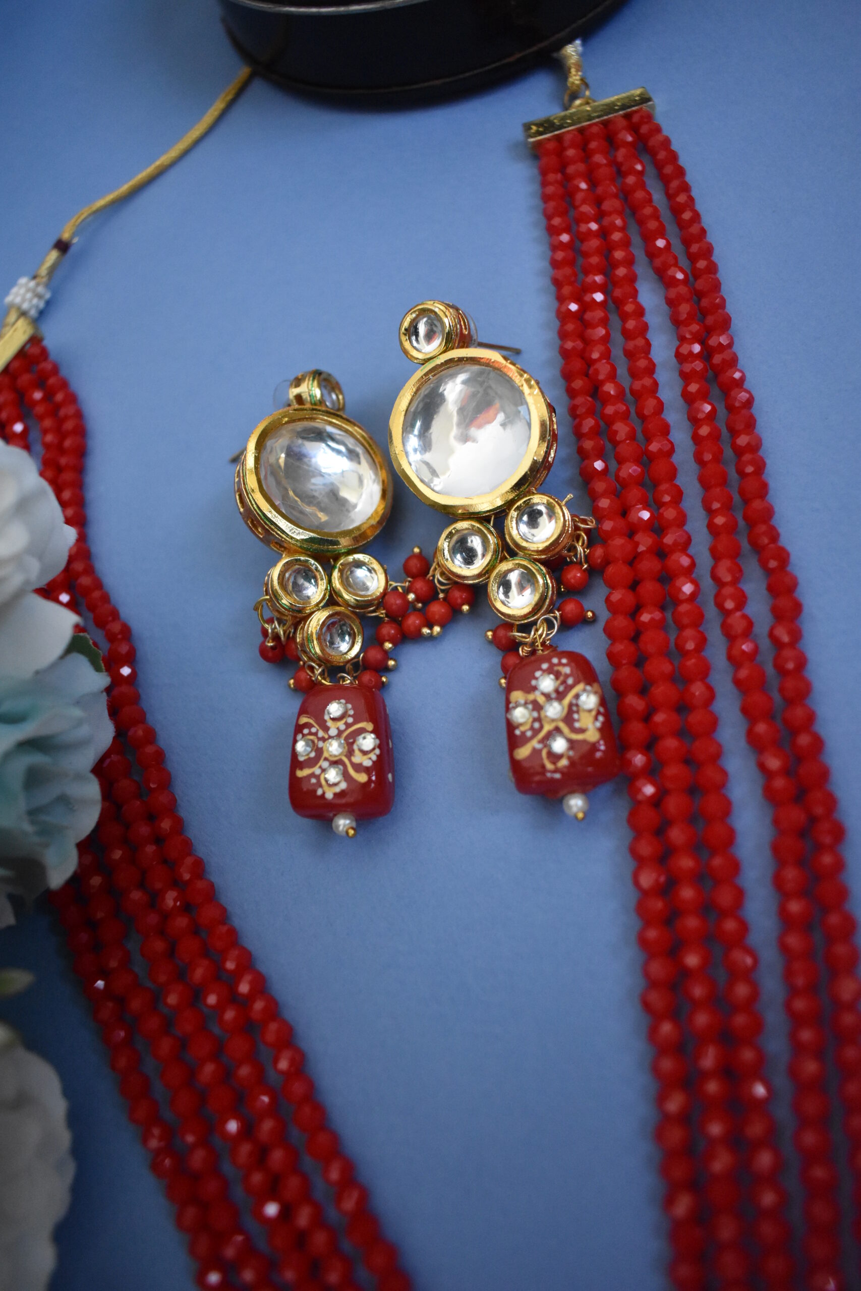Indian Traditional Kundan And Meenakari Long Necklace Set