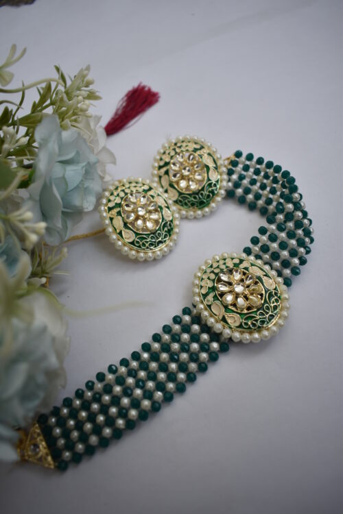 Beautiful Beads Choker With Earrings