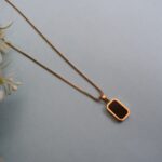 Black & White Onyx Both Sides Wearable Pendant Chain Necklace