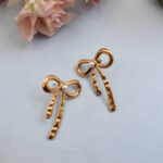 Beautiful Anti Tarnish Golden Bow Earrings