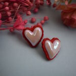 Blush Heart Pop Glossy Stud Earrings